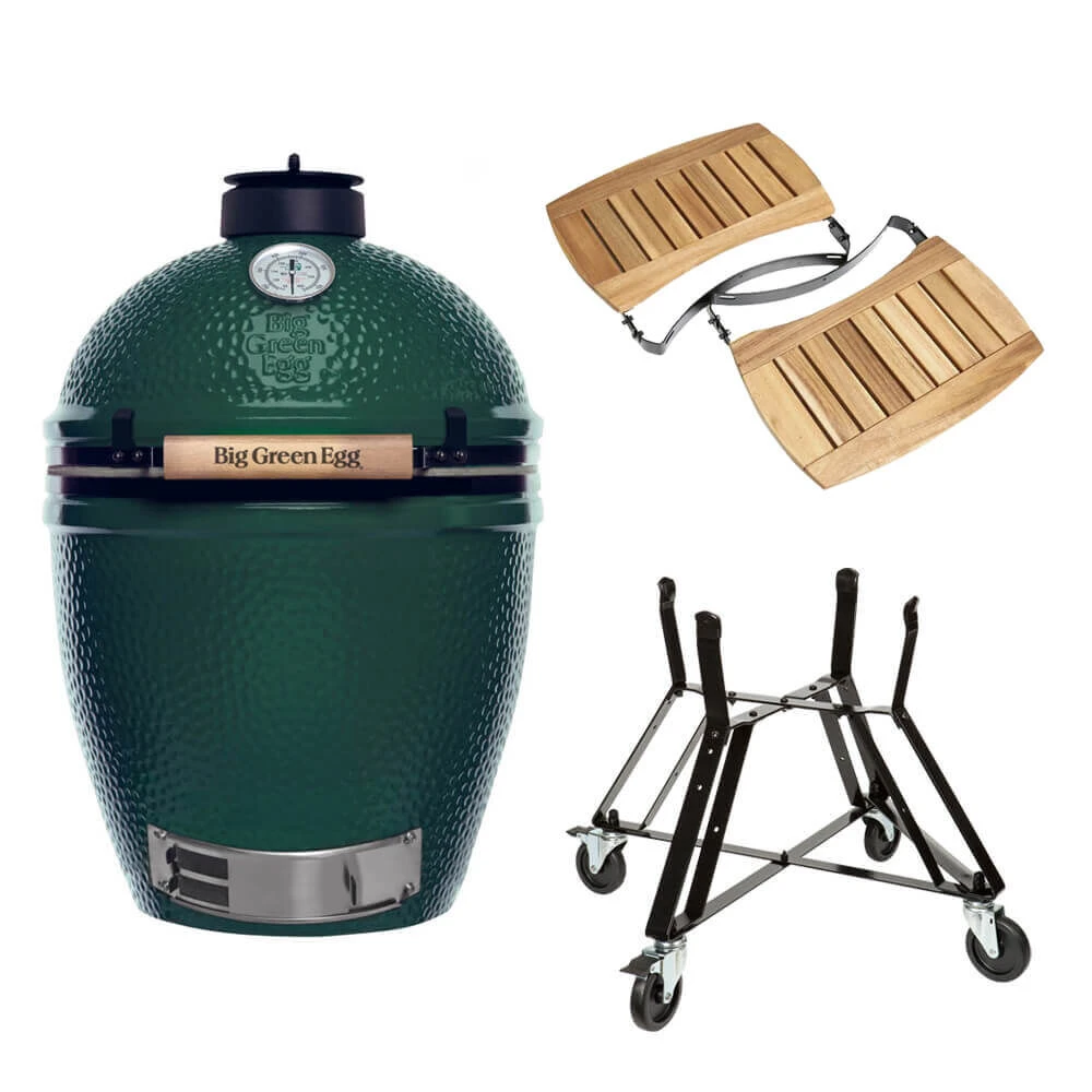 Big Green Egg Large Barbecue ø 47 Cm Keramiek Groen Met Onderstel En Acaciahouten Zijtafels 3 Big Green Egg Large Barbecue ø 47 Cm Keramiek Groen Met Onderstel En Acaciahouten Zijtafels