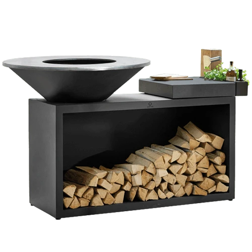 OFYR Island Black 85-100 Vuurkorf - Barbecue Met Meubel En Plank Van Donkergrijs Keramiek 3 OFYR Island Black 85-100 Vuurkorf - Barbecue Met Meubel En Plank Van Donkergrijs Keramiek